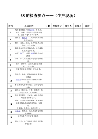 6S 的检查要点