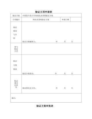 中药饮片车间纯化水系统验证方案