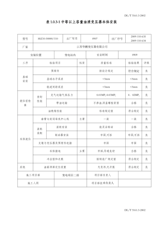 设备安装记录表