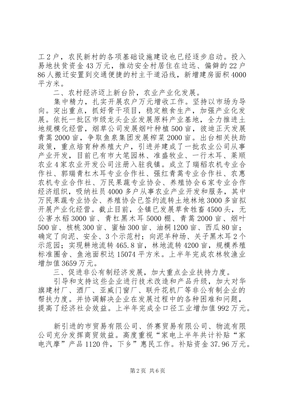 镇委整治乡村发展工作总结_第2页