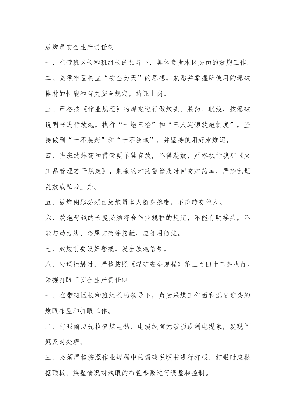 煤矿各岗位人员安全生产责任制（30页）_第1页