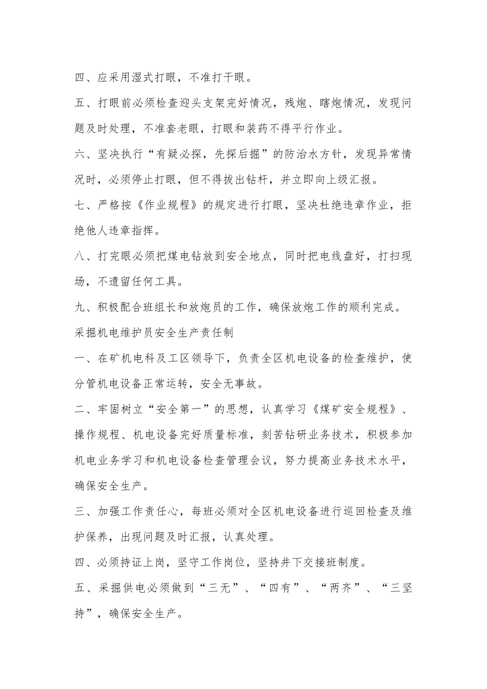 煤矿各岗位人员安全生产责任制（30页）_第2页