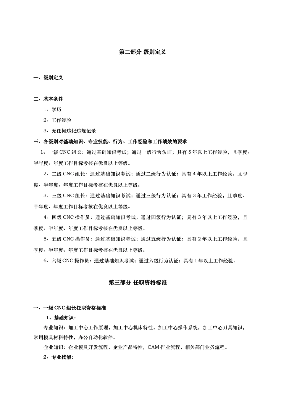 CNC技术任职资格标准_第2页