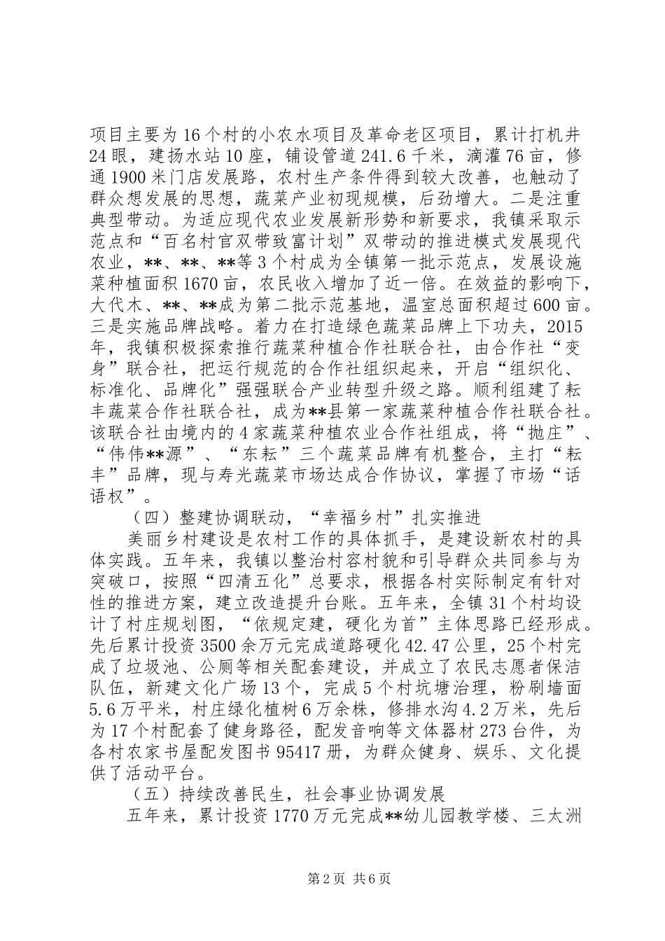 镇政府领导班子工作总结_第2页