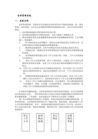 仓库管理系统系统分析
