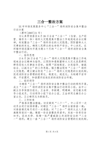 三合一整治实施方案