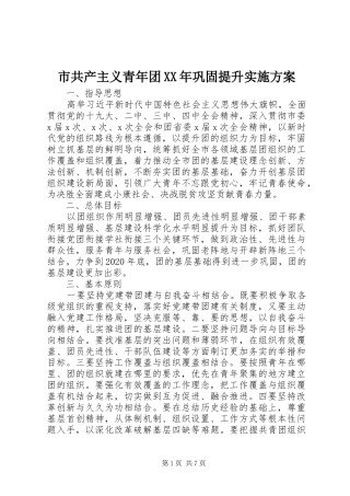 市共产主义青年团XX年巩固提升方案