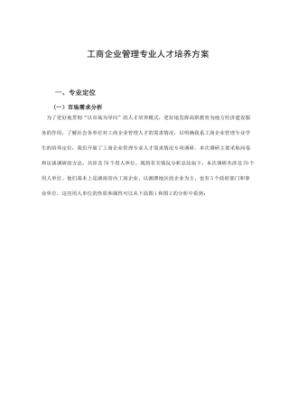 工商企业管理专业人才培养方案