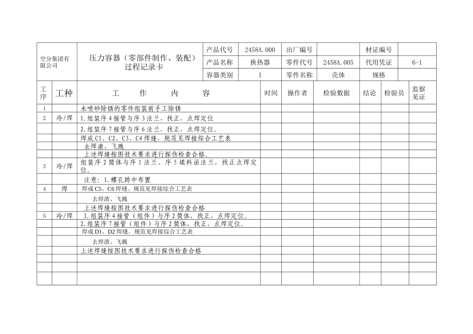 一套完整的换热器装配工艺_第1页
