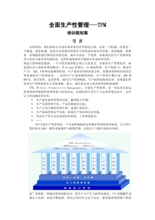 全面生产性管理---TPM