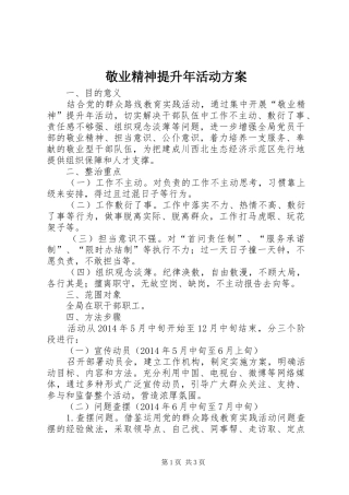 敬业精神提升年活动实施方案
