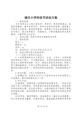 城吕小学科技节活动实施方案