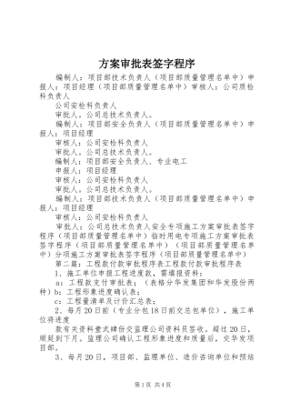 实施方案审批表签字程序