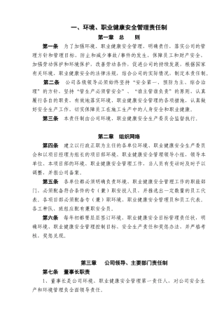 环境、职业健康安全管理责任制】（ 161页）