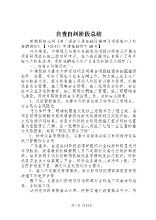 自查自纠阶段总结