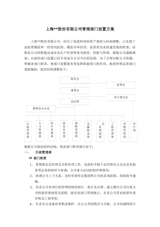 股份公司行政划分方案