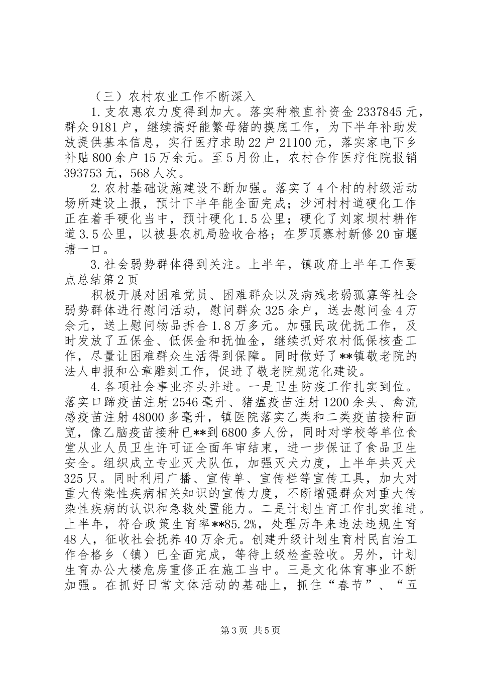 镇政府上半年工作要点总结_第3页