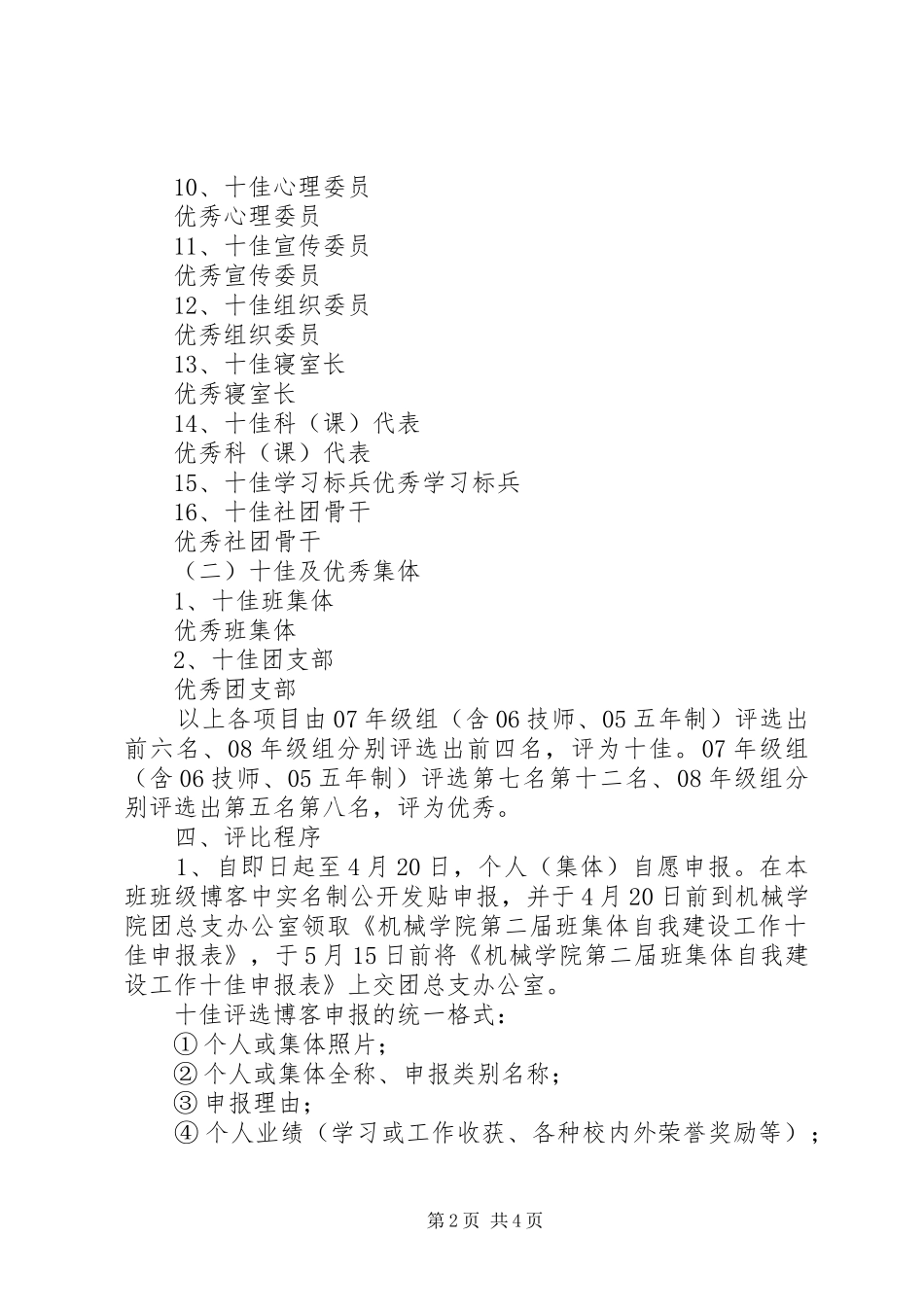 学院集体自我建设工作“十佳”评选实施方案_第2页