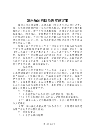 娱乐场所消防治理方案