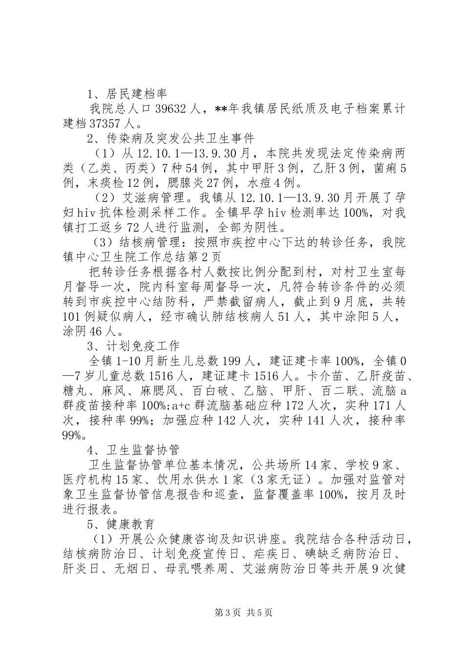 镇中心卫生院工作总结_第3页