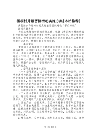 梧桐村升级晋档活动方案[本站推荐]