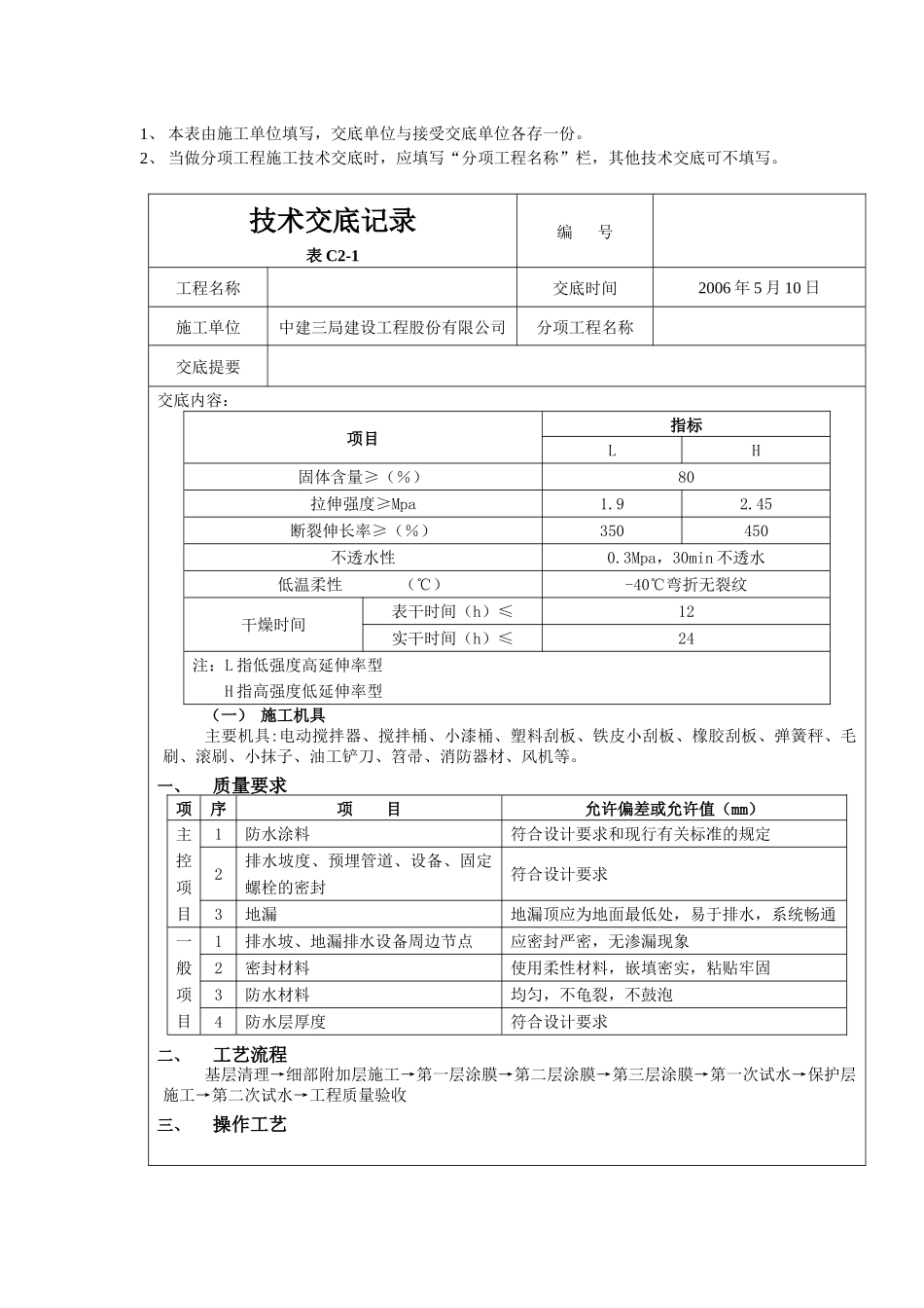 某工程技术交底记录_第1页