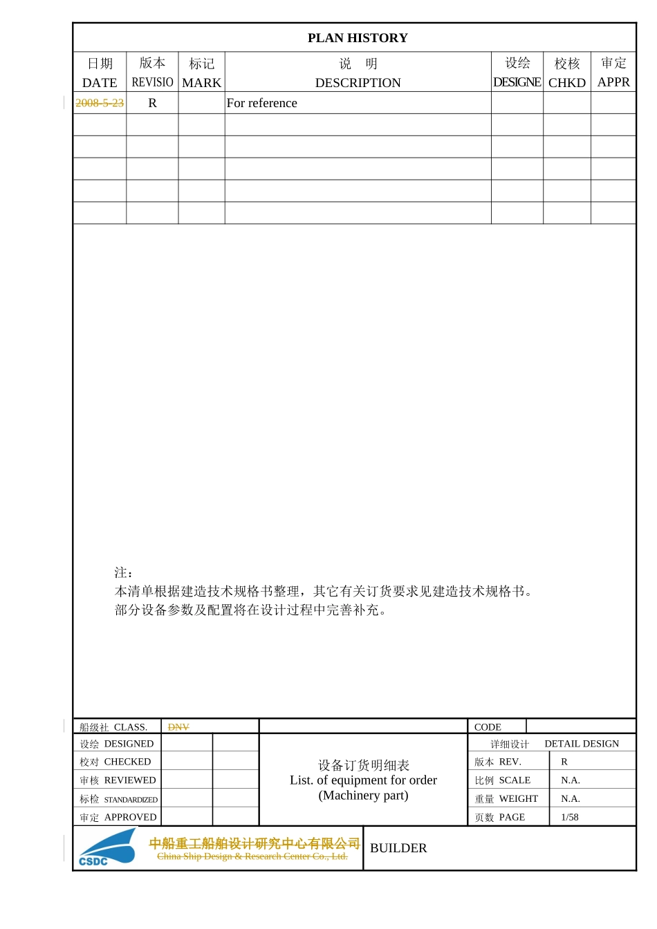 船舶建造轮机设备购买清单_第1页