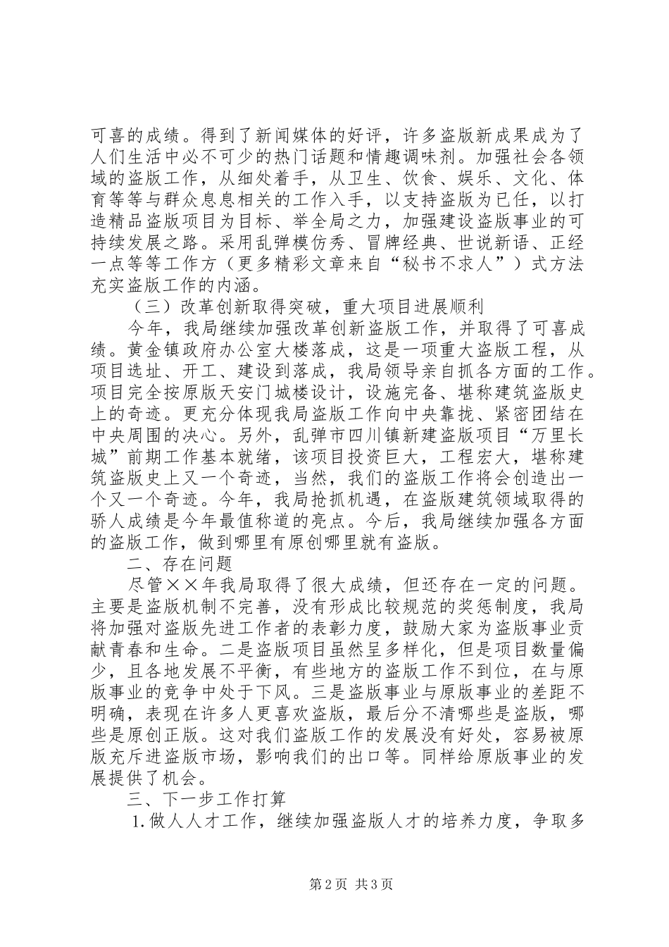 盗版局××年工作总结_第2页