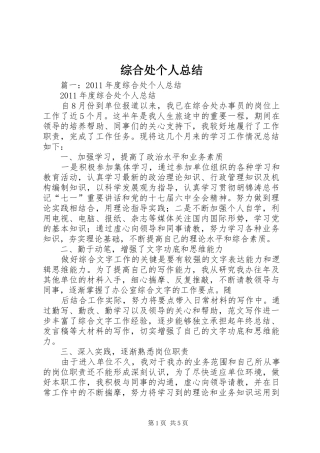 综合处个人总结