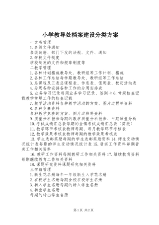 小学教导处档案建设分类实施方案