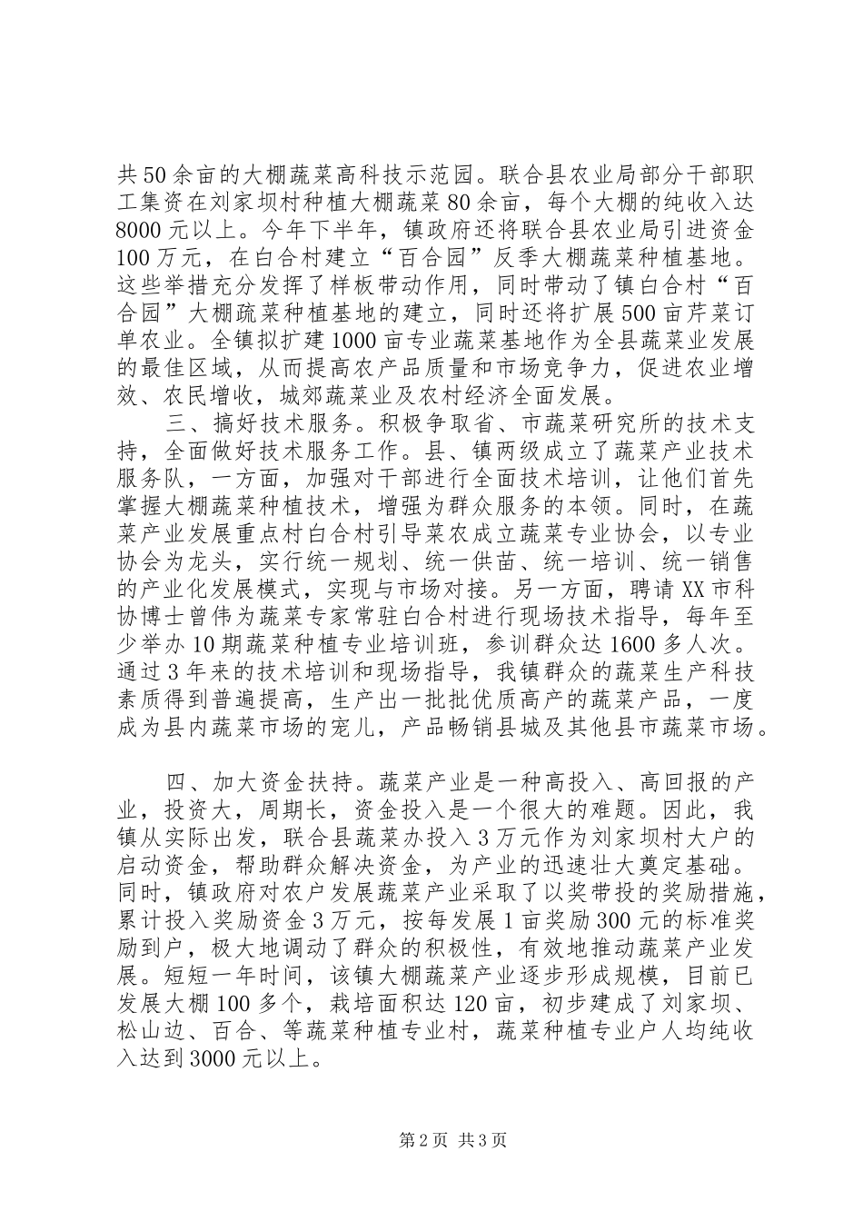 乡镇发展蔬菜种植工作实施方案_第2页