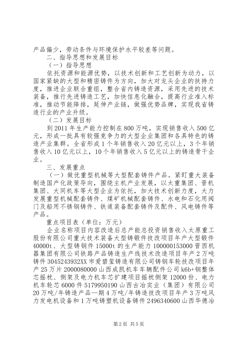 全省铸造行业调整振兴实施方案_第2页