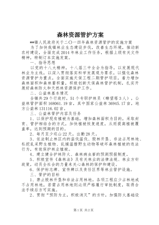 森林资源管护方案