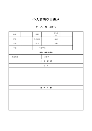 个人简历及求职信