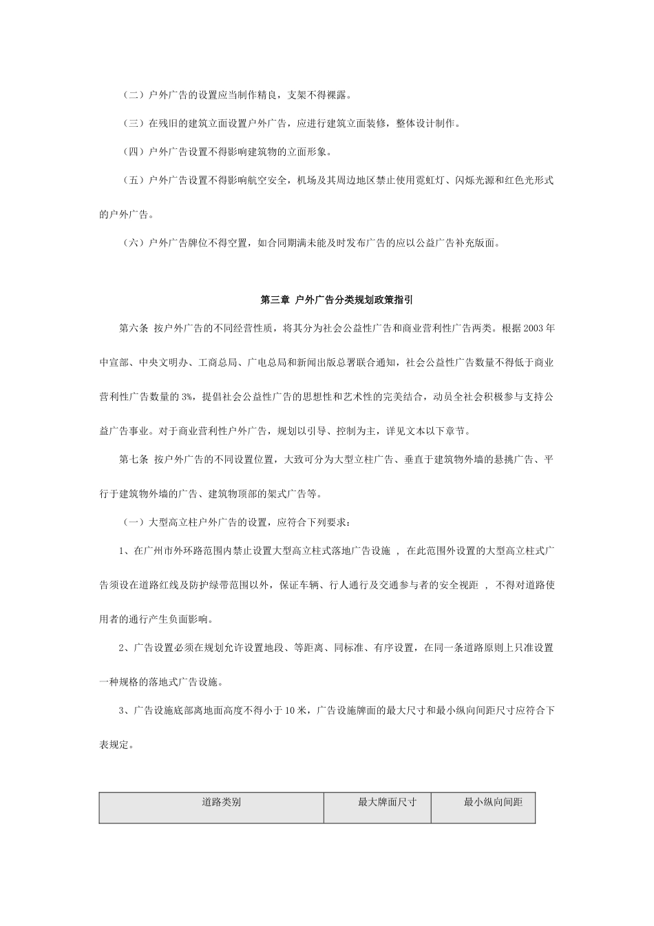 关于重新印发《广州市户外广告设置技术标准》《广州市户外招牌设置_第2页