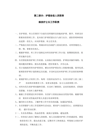 各层级护士职责