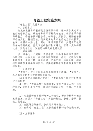 青蓝工程实施方案