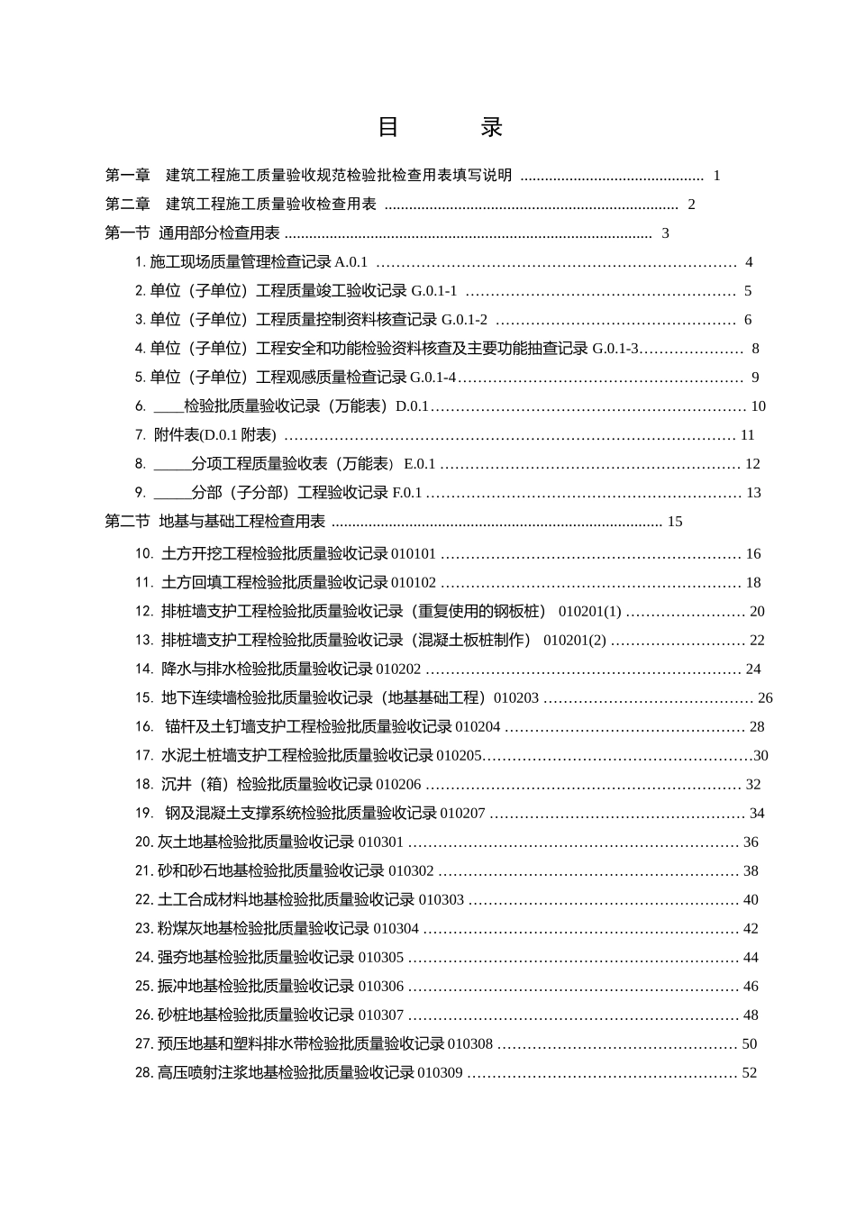 建筑工程施工资料目录_第1页