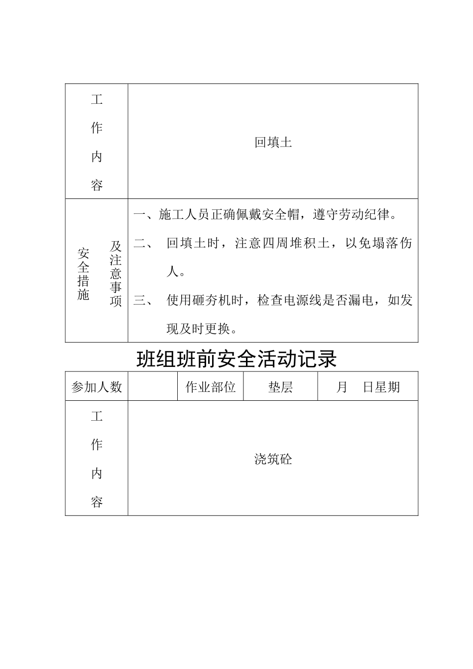 班组班前安全活动记录_第3页