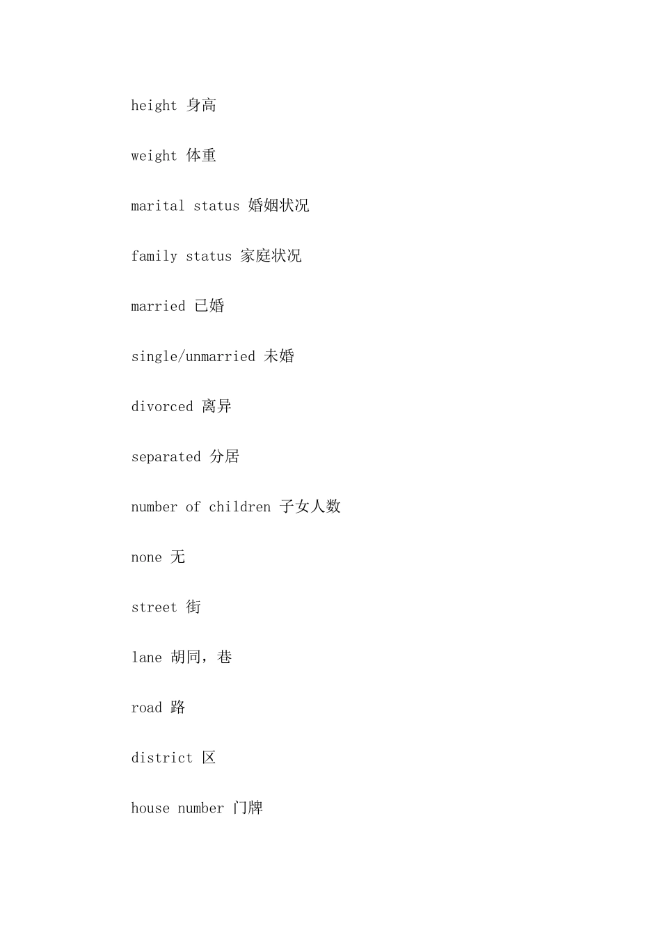 个人简历英语词汇大全_第3页