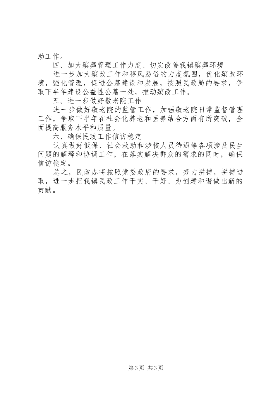 镇民政办工作总结_第3页