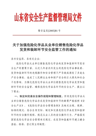 山东省安全生产监督管理局文件