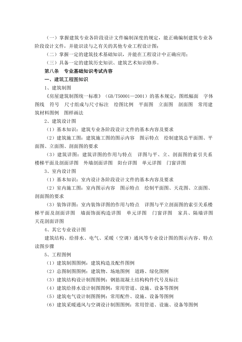 建筑与规划专业初中级技术职务任职资格考试大纲_第2页