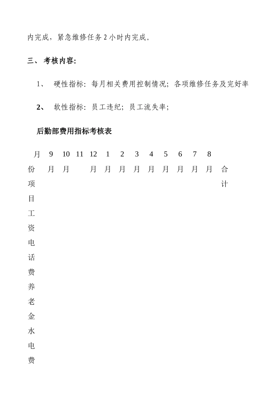 公司后勤部绩效考核实施方案_第2页