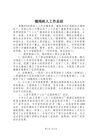 镇残疾人工作总结