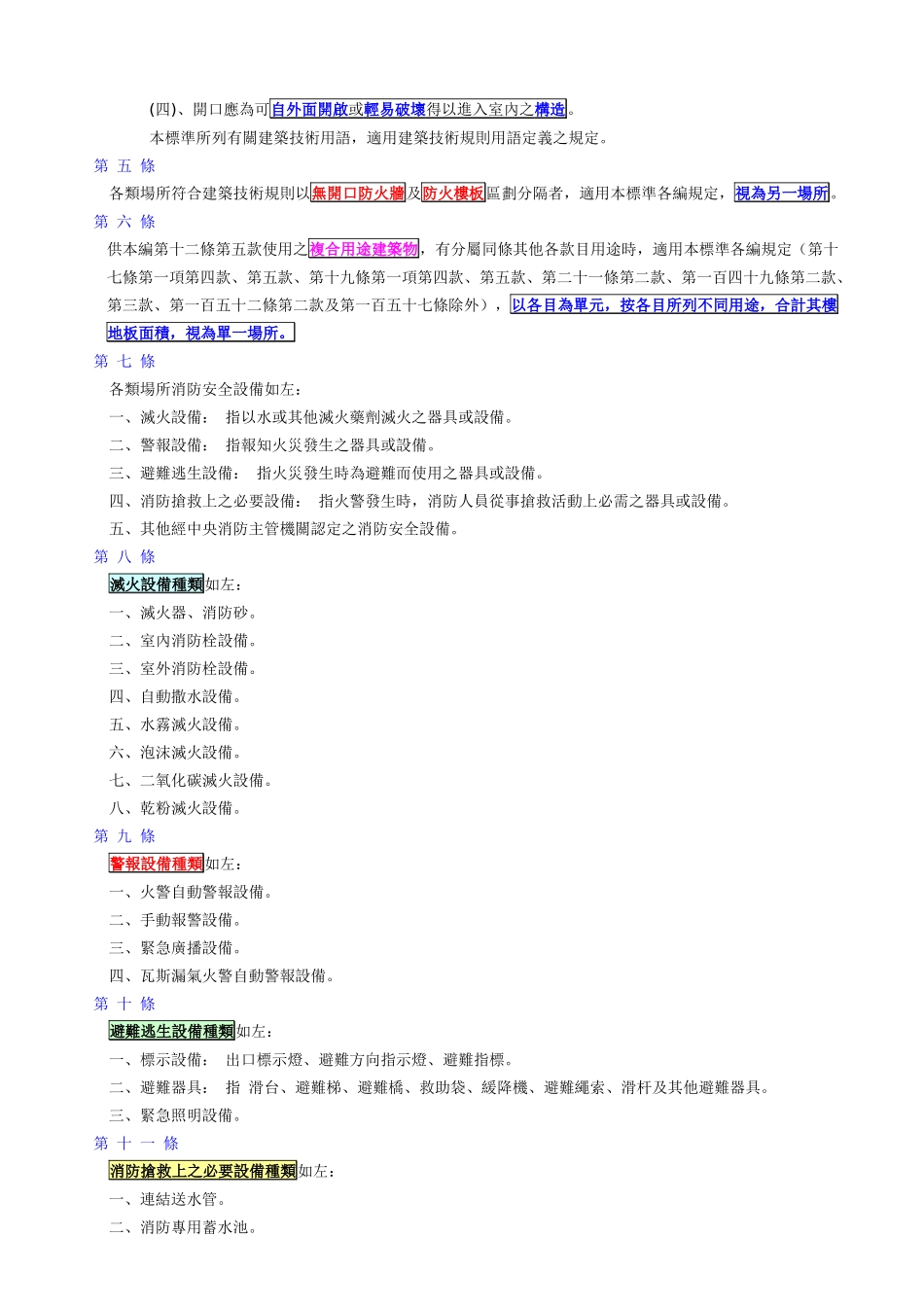 各类场所消防安全设备设置标准_第2页