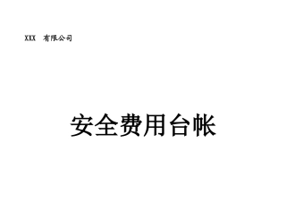安全费用台帐(例1)