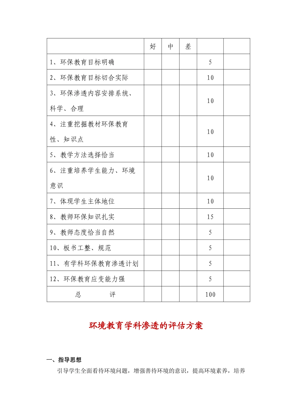 环境教育学科渗透的评估方案_第3页