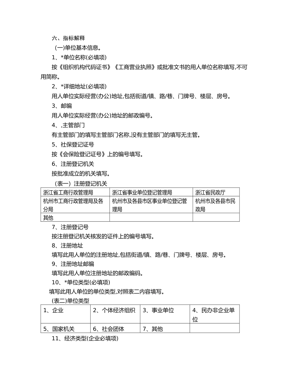 杭州市用人单位劳动保障书面审查信息登记表填表说明_第2页