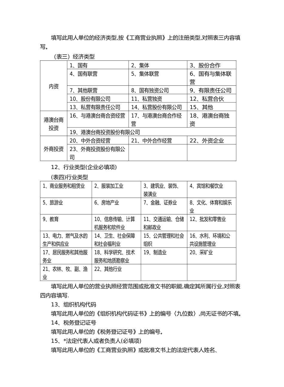 杭州市用人单位劳动保障书面审查信息登记表填表说明_第3页